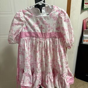 Eleanor Rose Pink and White Casual Kids Dress